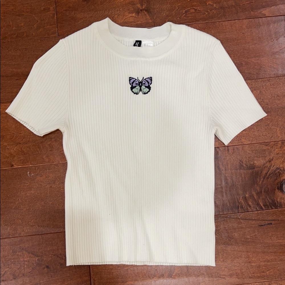 H&M ribbed cropped tee